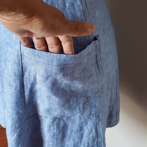 BB Dakota Linen Blend V Neck Dress S - Picture 4 of 6